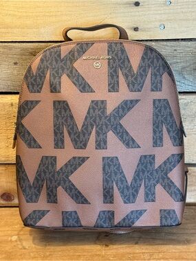 Michael Kors Large Brown MK Signature Backpack - “Cindy”